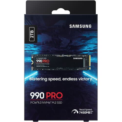 Samsung 990 Pro 2TB SSD 盒裝正面 - PCIe 4.0 NVMe M.2 高速固態硬碟