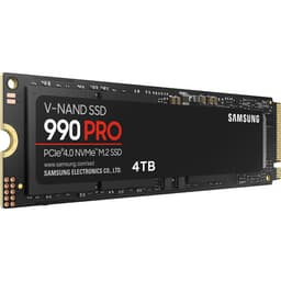 Samsung 990 Pro 4TB SSD 45 度角視圖 - 高效散熱, M.2 2280 規格