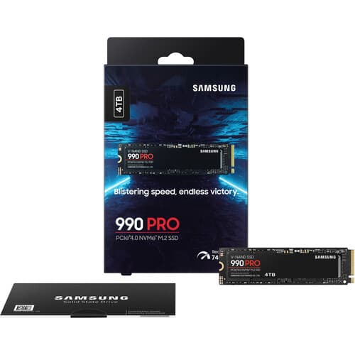 Samsung 990 Pro 4TB SSD 盒裝正面 - PCIe 4.0 NVMe M.2 高速固態硬碟