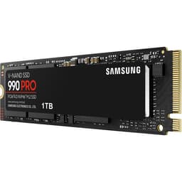 Samsung 990 Pro 1TB SSD 另一側 45 度角 - DRAM 快取, 高效能 NVMe M.2 固態硬碟